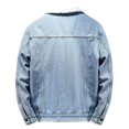 thumbnail image 4 of EGNMCR Vestes pour Hommes Hommes Décontracté Veste Unie Épaisse Plus Polaire Veste à Col Rabattu Manteau à Poches, 4 of 7