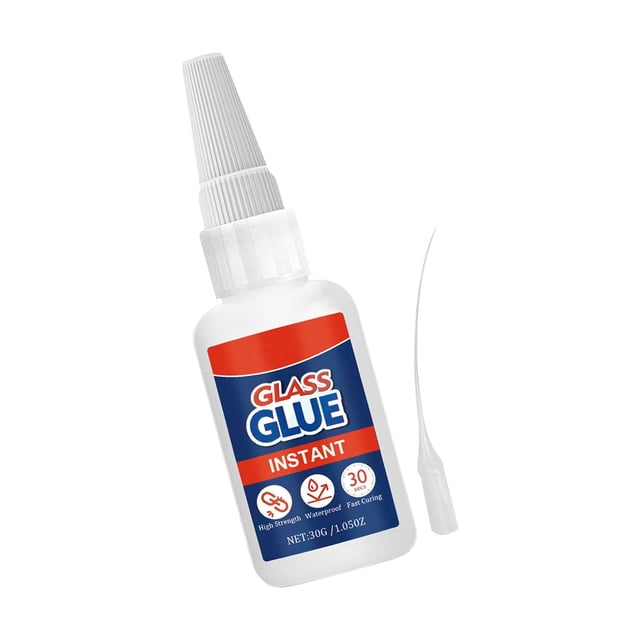 Tnarru Glass Repair Glue Quick Drying Waterproof with Dropper Multipurpose Practical Strong Glue for Rubber Ceramic Glass Metal