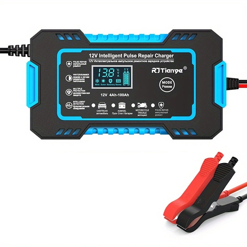 Car Battery Charger, 12V 4Ah-100Ah Smart Battery Trickle Charger Automotive Battery