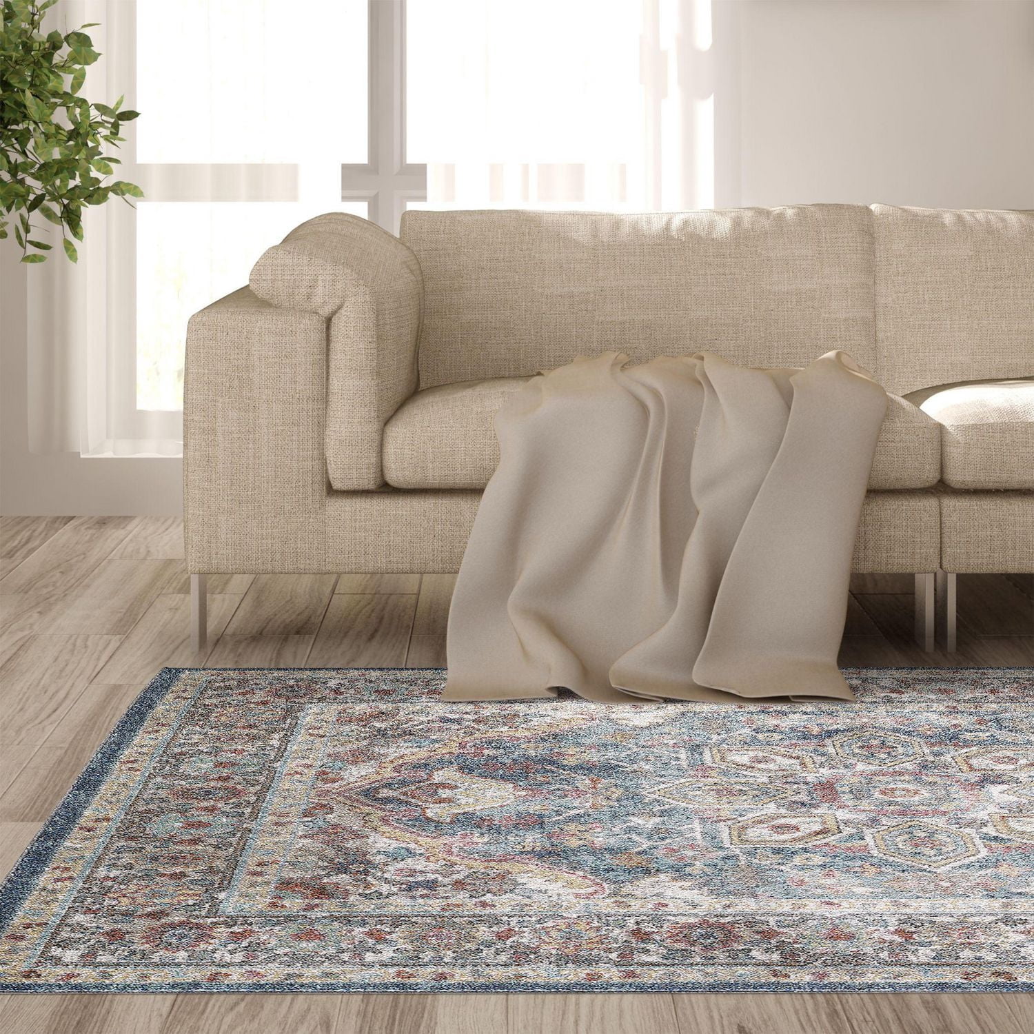 Tapis tissé rouge et bleu Cranfield
