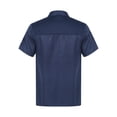 thumbnail image 2 of Ocealan Unisex Chef Jacket Shirt Short Sleeve Chef Coat Men Women Restaurant Kitchen Work Uniform Blue Short Sleeve XXL, 2 of 7