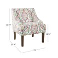 thumbnail image 4 of HomePop Traditional Wood and Fabric Swoop Accent Chair in Multi-Color, 4 of 12