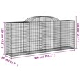 thumbnail image 4 of vidaXL Arched Gabion Baskets 3 pcs 300x50x120/140 cm Galvanised Iron, 4 of 4