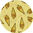 thumbnail image 1 of Ahgly Company Tapis Rond Lavable en Machine Intérieur Caramel Brun, 6 Pieds Rond, 1 of 7