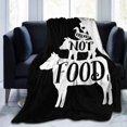 thumbnail image 1 of Fleece Blanket Friends Not Food Plush Throw Fuzzy Super Soft Reversible Microfiber Flannel Blankets 80"x60", 1 of 4