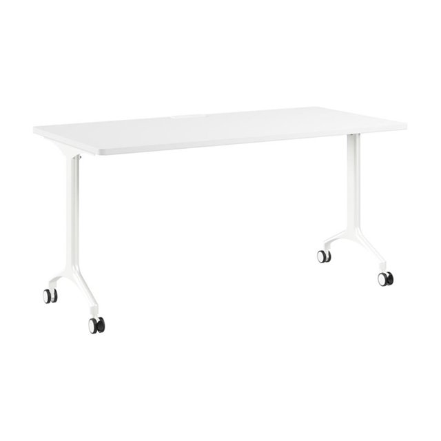 Scranton & Co Table de Conférence Modulaire Rectangulaire en Bois de 60 Pouces, Blanc