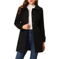 thumbnail image 1 of INSPIRE CHIC Manteaux pour Femmes Col Peter Pan Boutonnage Simple devant à Boutons Manteaux d'Hiver S Noir, 1 of 6
