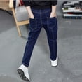 thumbnail image 4 of Jeans Coupe Droite Régulière pour Garçons - Pantalon en Denim Décontracté, Extensible, Taille Élastique, 4-14 Ans, 4 of 6