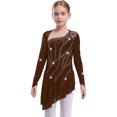 thumbnail image 1 of RUNQHUI Robe de Patinage Artistique à Manches Longues pour Filles, Dos Nu Brillant, Danse Lyrique Moderne, Marron 6, 1 of 5