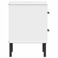 thumbnail image 1 of vidaXL Bedside Cabinet with Metal Legs White Solid Wood Pine OSLO, 1 of 5