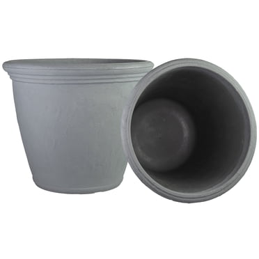 Sunnydaze Weather-Resistant Double-Walled Anjelica Outdoor Flower Pot Planter - 24" - Light Gray Finish - 2-Pack