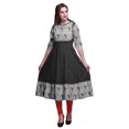 thumbnail image 1 of Bimba Kurtis Indiennes Imprimées Triangle à Facettes Géométriques Gris Pâle pour Femmes Anarkali Kurti Maxi Robe Décontractée Grande, 1 of 5