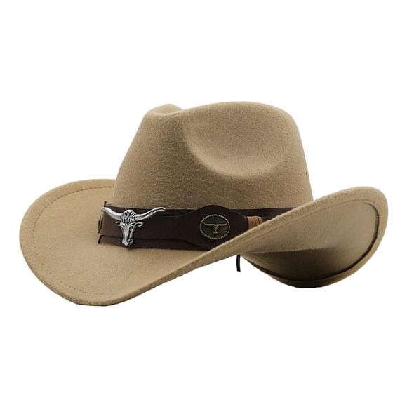 CHENMEI Chapeau de Cowboy pour Hommes Tissé Classique Chapeau Cattleman Hiver Extérieur Casquettes de Baseball de Cowboy