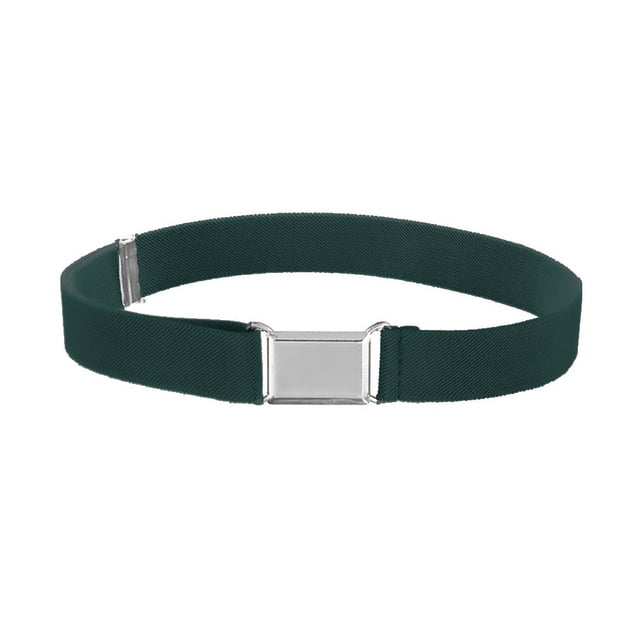 transemion 1 Ensemble Ceinture Élastique Simple pour Enfants Garçons Boucle Ajustable Taille Extensible Réutilisable Lavable Jeans Accessoires de Vêtements Vert Noirâtre