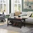 thumbnail image 2 of Gymax Coffee Table Industrial 2-Tier w/ Storage Shelf &Storage Shelf for Living Room Black, 2 of 10