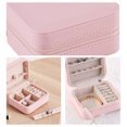 thumbnail image 3 of ruzhgo Portable Jewelry Box Dust-proof Storage Organizer Compartments Case Organization Fashion 2 Layers Gift Holder Container Light Pink Light Pink, 3 of 6