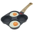 thumbnail image 2 of Egg Frying Pan Aluminum 4 Holes Egg Frying Pan Nonstick Mini Egg Cooker Omelet Pan Egg Skillet with Wood Handle Breakfast Egg Pan for Home Kitchen Cooking, 2 of 10