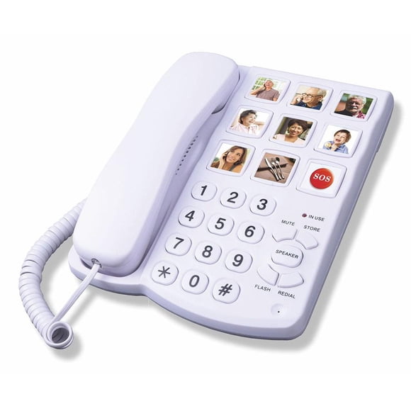 Big Button Phone For Seniors,Landline Phone For Seniors with Picture with Picture,Phone Dialing For Elderly 9 with V8K6