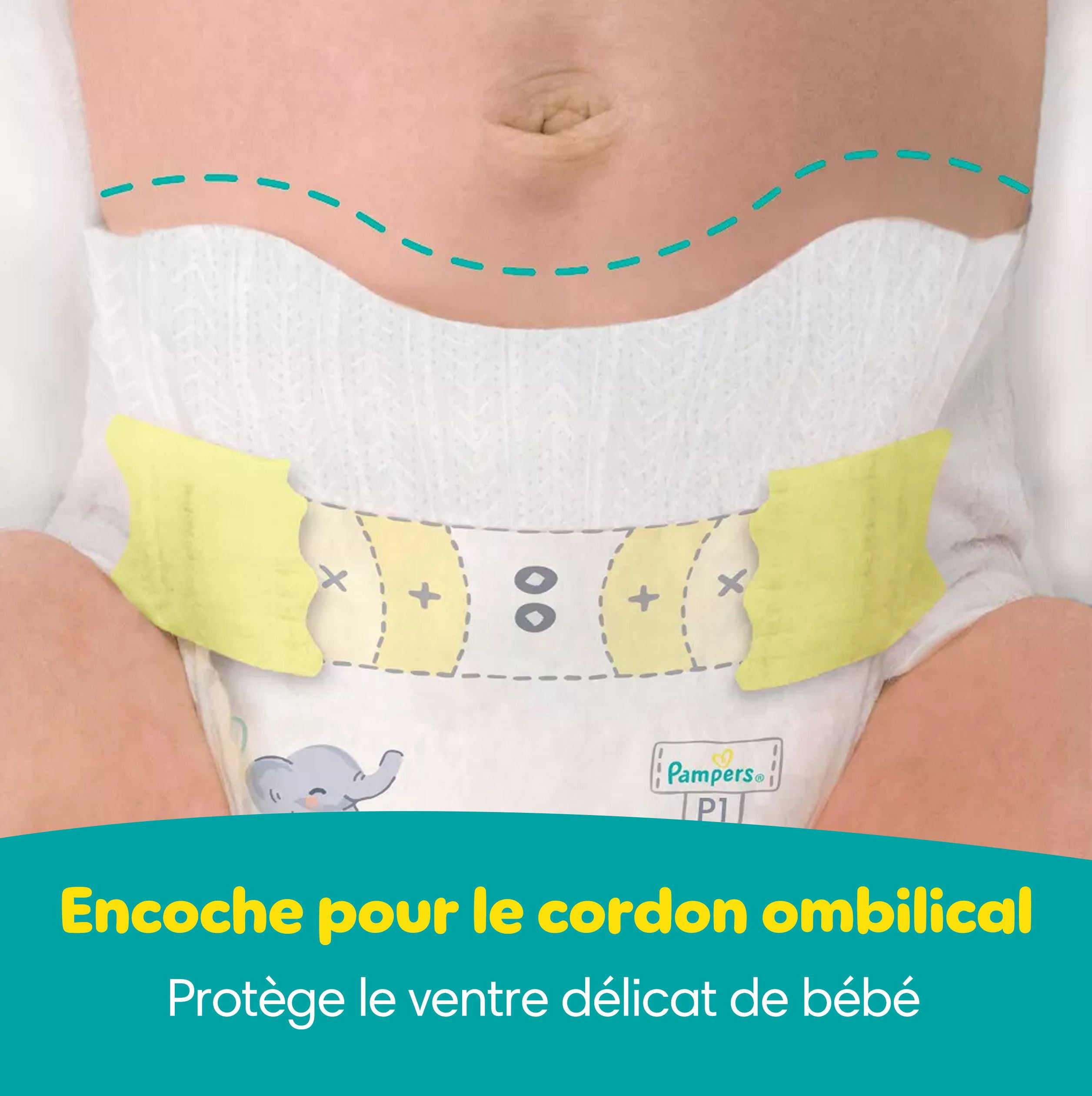 Pampers Swaddlers Couches, Taille 0 (jusqu'à 10 lbs), Absorbantes, Garde Bébé au Sec et Confortable, Couche pour Bébé Jetable Sécuritaire pour la Peau