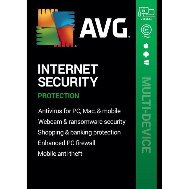 Refurbished AVG AVG-IS20T12BL-05 Internet Security 2020, 5 Multi Devices 1 Year