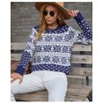 thumbnail image 1 of REDHOTYPE Femmes Col Rond Tricoté Couleur de Collision à Manches Longues Pull en Vrac Casual Striped Print Tops, 1 of 4