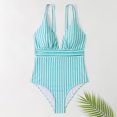 thumbnail image 5 of Maillot de Bain une Pièce Femme Maillot de Bain une Pièce Col en V Dos Nu Maillot de Bain Rayé Maillot de Bain une Pièce Bikini String Maillot de Bain une Pièce en Liquidation, 5 of 5