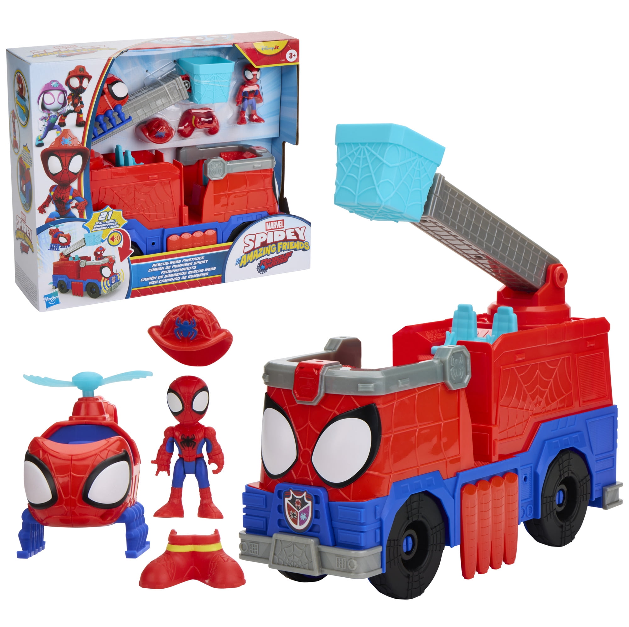 Marvel Spidey and his Amazing Friends Rescue-Webs Firetruck, Ages 3 and Up