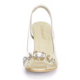 thumbnail image 2 of BLISSFUL STEP Sandales à Talon pour Femmes à Bride Arrière Transparente avec Fleurs et Strass, 2 of 7