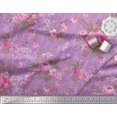 thumbnail image 2 of Soimoi Tissu en Coton Canard Rayé, Feuilles & Roses Imprimé Floral 1 Yard 42 Pouces de Large, 2 of 3