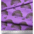 thumbnail image 2 of Soimoi Cotton Poplin Fabric Tree,Rabbit & Reindeer Animal Print Fabric by Yard 42 Inch Wide, 2 of 3