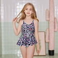 thumbnail image 2 of Birdeem Toddler Kids Baby Girls Fashion Cute Leopard Print Bikini Ruffles One-Piece Swimsuit, 2 of 9