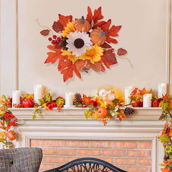 Chmadoxn Halloween Decorations, Faux Flower Balls Candelabra Flowers Harvests Festival Halloween Fall Maple Leaf Table Arrangement Artificial Maple Leaf Decoration Plasti c Maple Leaf Flowers Bulbs