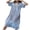 Blue, variant on Lenpel Nightgowns for Women Ruffle Short Sleeve Lapel Tie Front Tiered Hem Sleepwear Baby Doll Dresses Midi Night Dress