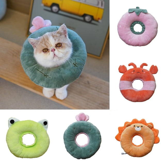 MesaSe Cat Recovery Collar Cute Cat Donut Collar Soft Cone Collars for Cat Wound Healing Protective Cone After Surgery Elizabethan Collars for Kitten Pets