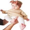 thumbnail image 1 of Nouveau-né Garçon Fille Chandail en Tricot Torsadé Manches Longues Col Rond, 1 of 7