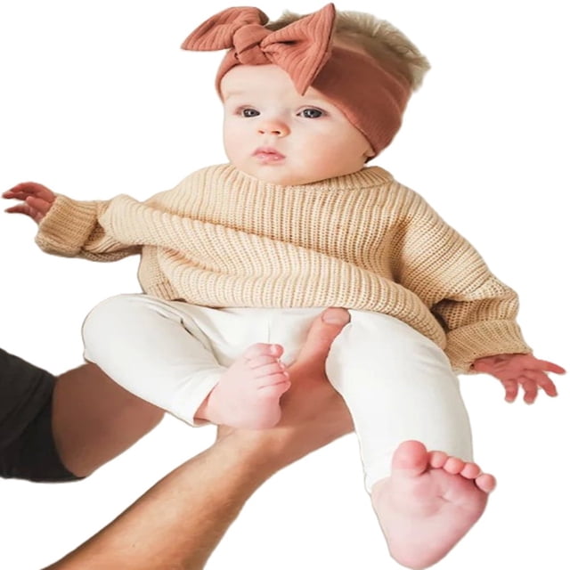 Nouveau-né Garçon Fille Chandail en Tricot Torsadé Manches Longues Col Rond