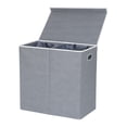 thumbnail image 1 of Mainstays Double Laundry Hamper with Lid, Two Removable Mesh Sorters for Adult, Laundy Basket, Lid with Magnet for Easy Open/Close, 1 of 7