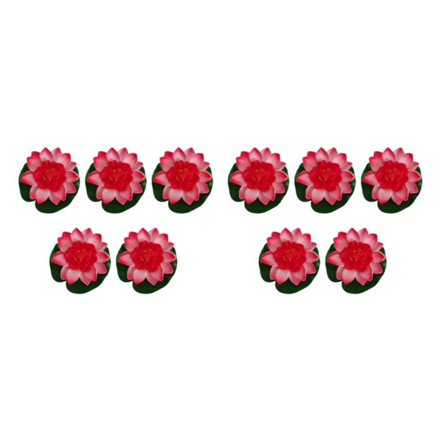 Wweixi 5pcs/set Lotus Artificiel Apparence Réaliste Facile à Nettoyer de Longue Durée Pêche Rouge 2Set