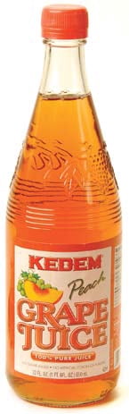 Kedem 100% Kosher Grape Juice, Peach Flavored, 22 fl. oz