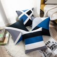 thumbnail image 2 of Set of 4 Throw Pillow Covers Modern Abstract Stripe Simple Geometric Acrylic Bold Decorative Pillow Cases Home Decor Square 16x16 Inches Pillowcases(Grey Blue), 2 of 5