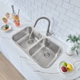 thumbnail image 2 of Stylish Dual-Mount 31-1/4" Stainless Steel Double Bowl Kitchen Sink S-200T, 2 of 12