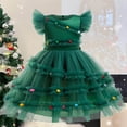 thumbnail image 2 of Zanarzt Robes de Noël pour Filles Robe de Fête de Noël Robe pour Filles Nœud Robe de Couleur Unie Robe pour Enfants Robe de Soirée Vert,11-12 Ans, 2 of 6