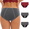thumbnail image 2 of MeetoTime 3 Pack Womens Panties Stretchy Soft Full Coverage Briefs Comfortable Mid-Waist Underwear, 2 of 8