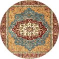 thumbnail image 1 of Ahgly Company Indoor Round Abstract Brown Red Abstract Area Rugs, 6' Round, 1 of 6