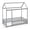 Grey, variant on Gymax Twin Size House Bed w/ Roof & Full-length Safety Guardrail Playhouse Bed Frame White