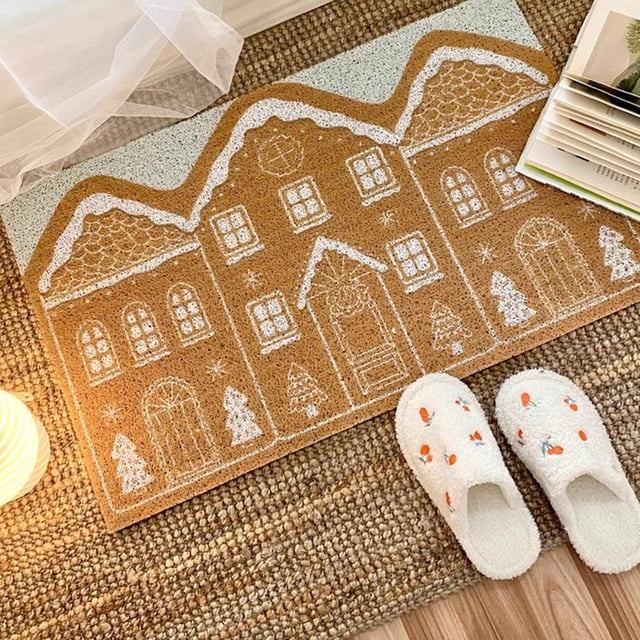 Gingerbread Door Mat ,Gingerbread Christmas Door Mat ,Gingerbread House Welcome Door Mat for Front Door, Gingerbread Rug ,Christmas Gingerbread Decor ,Christmas Decorations for Home Entrance