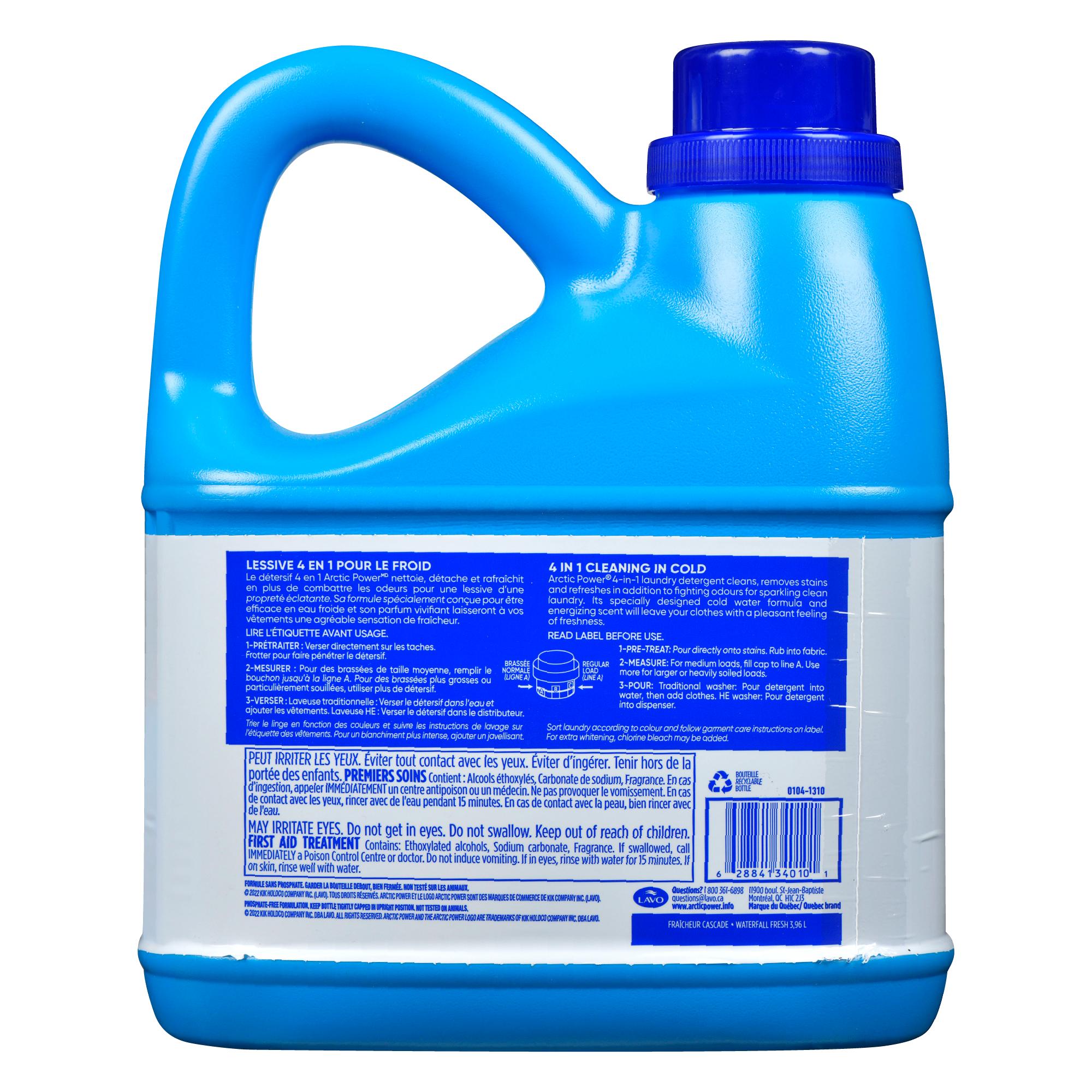 Arctic Power Détergent à Lessive Liquide Fraîcheur Cascade, 3.96 Litres, 100 Brassées