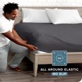 thumbnail image 3 of Bare Home Drap-Housse - Premium 1800 Collection - Poche Profonde - Ultra Doux, Résistant aux Plis - Short Grand, Gris Fer Forgé, 3 of 8