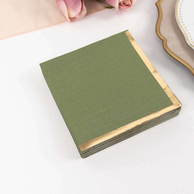 HLONK 50 Pack | 2 Ply Soft Orange Dinner Party Paper Napkins Wedding Reception Cocktail Beverage Napkins