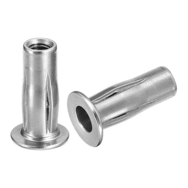 Unique Bargains M5 Multi Grip Rivet Nuts, 2pcs Flat Head Threaded Insert Nut 304 Stainless Steel Plus Nuts